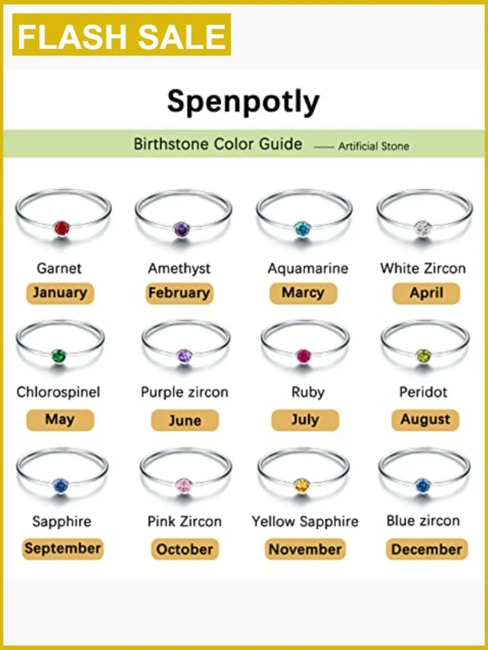 925 Sterling Silver Mother Daughter Birthstone Ring Set Stackable Family Jewelry